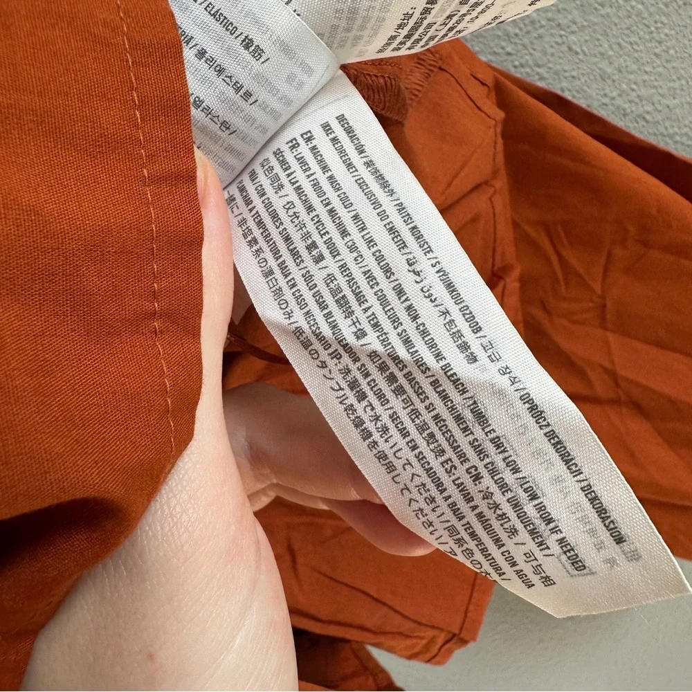 Abercrombie & Fitch Rust Puff Sleeve Crop Blouse Small